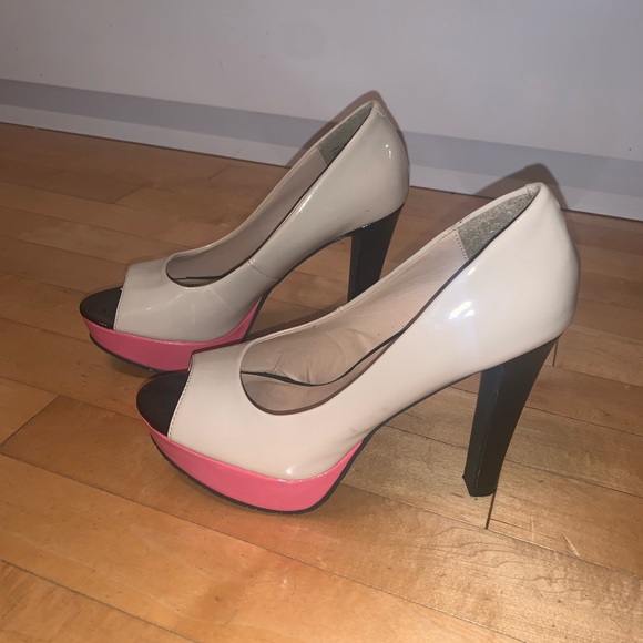 [7]👡CANDIE’S multicolour peep toe heels - Picture 9 of 14